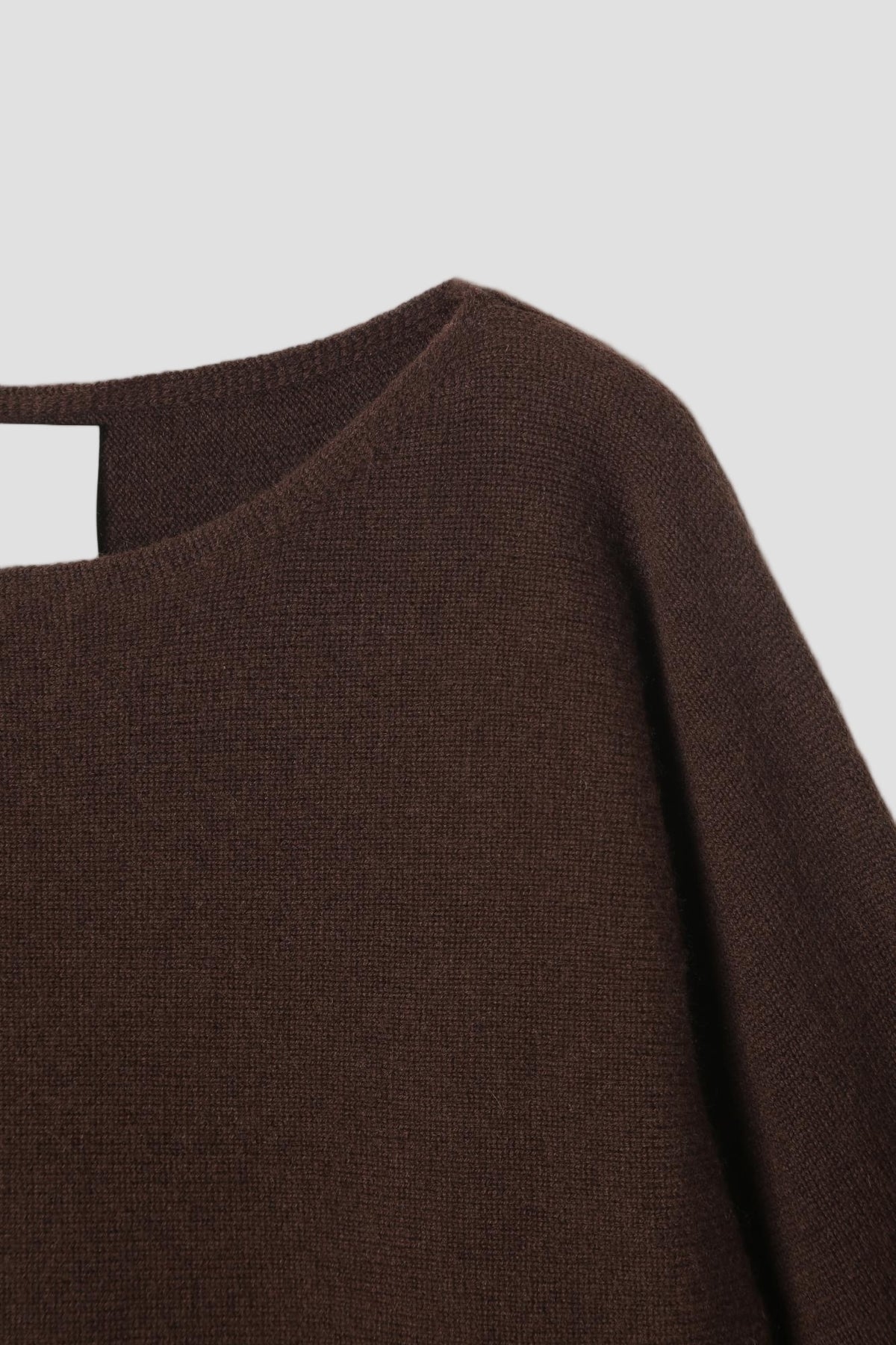 Wool Cashmere Relaxed Boatneck in Coffee - detail #colour_Coffee