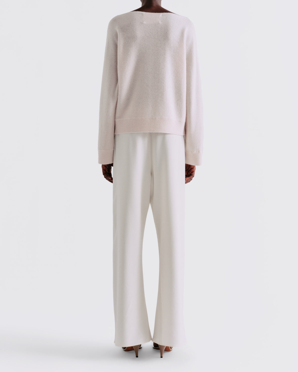 Wool Cashmere Relaxed Boatneck in Silence - back view #colour_Silence