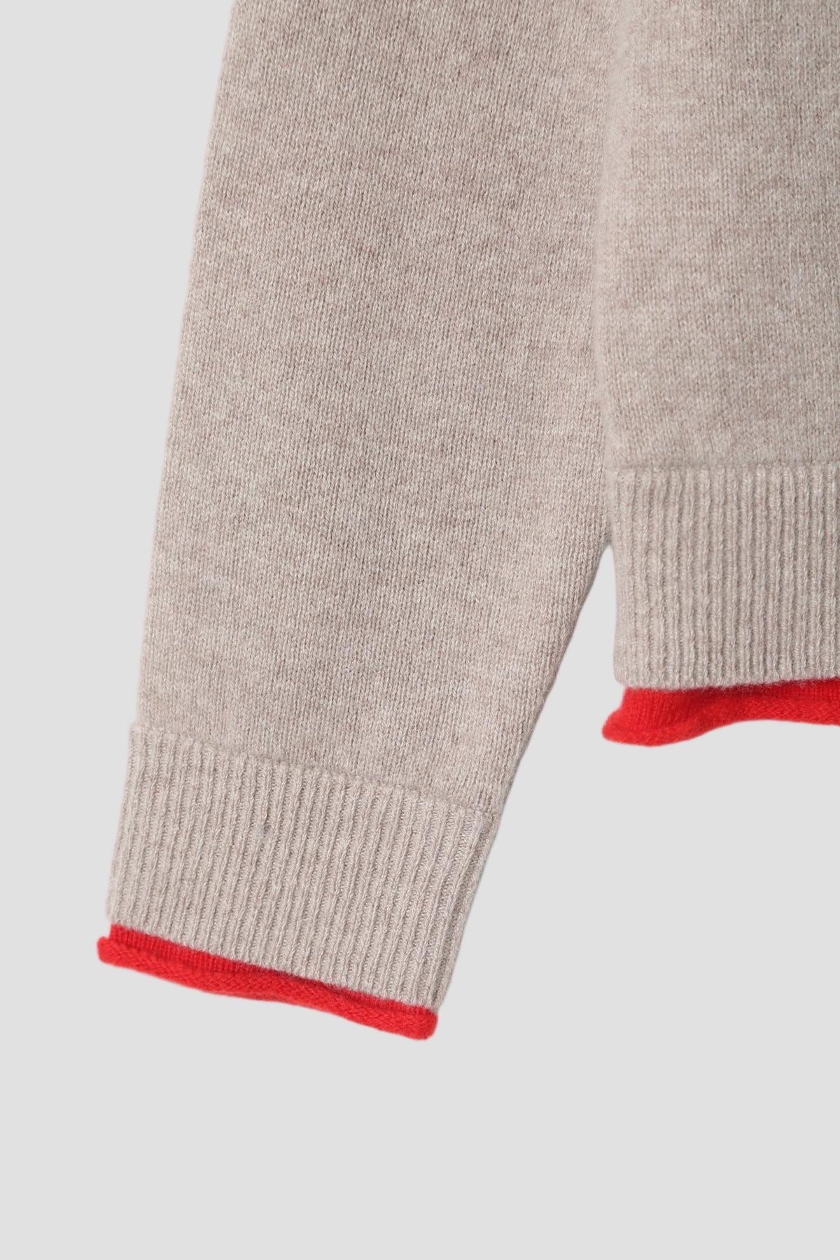 Wool Colorblock Layered Turtleneck in Camel - detail #colour_Camel