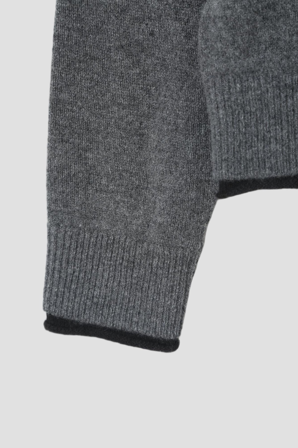 Wool Colorblock Layered Turtleneck in Grey - detail #colour_Grey