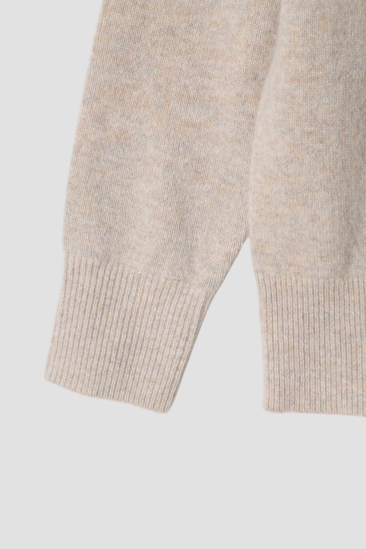 Essential Wool Long Sleeve Turtleneck in Sand - detail #colour_Sand